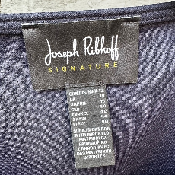 Joseph Ribkoff Midnight Blue Jacket and Scuba Crepe Wide Leg Pull On Pants 12 - Picture 5 of 14